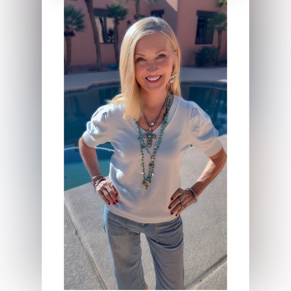 NWT GRAY PUFF SLEEVE SWEATER-S - Picture 7 of 11